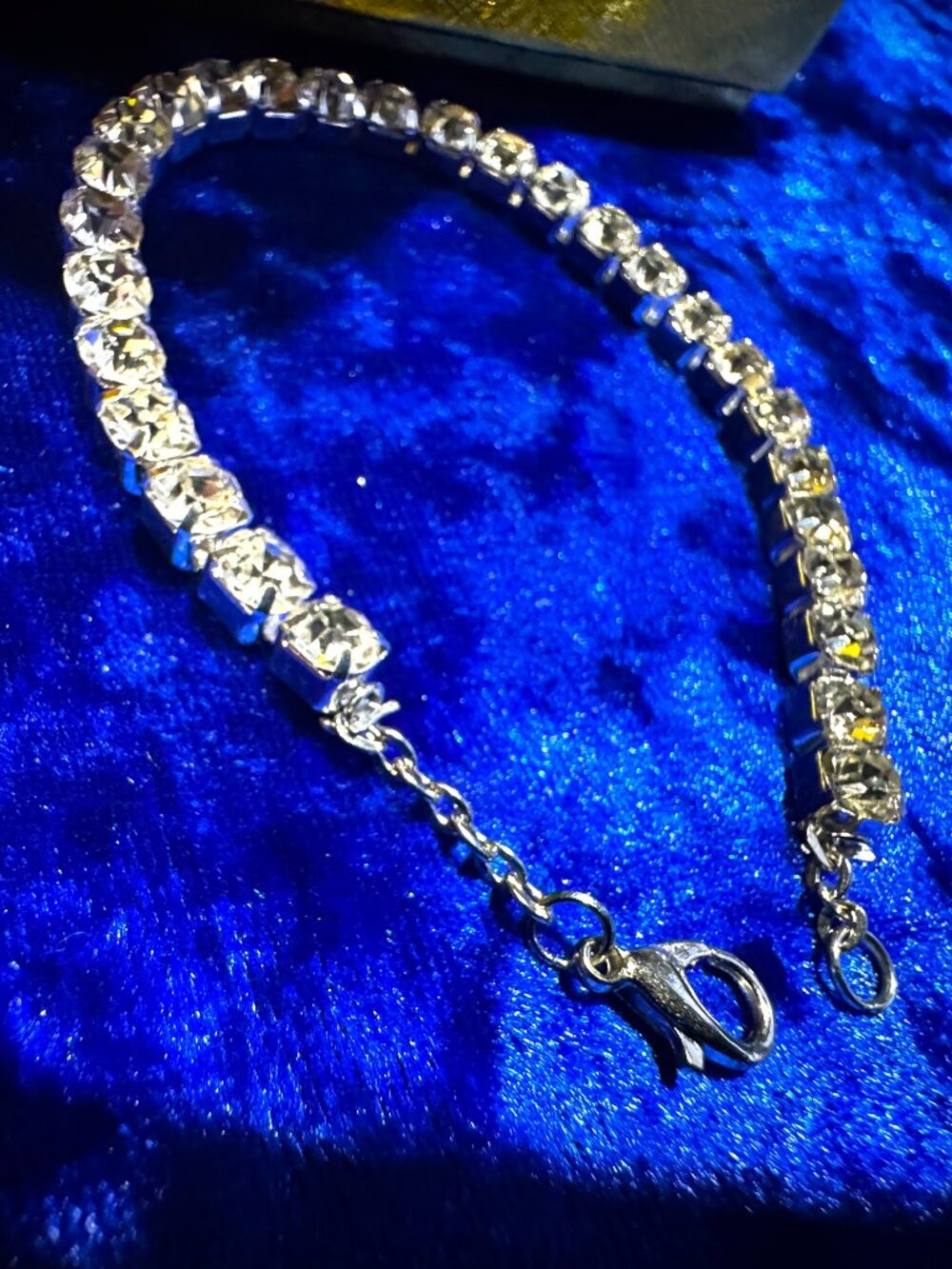 Tennis Chain Necklace Real Silver Plated 0.20"w (5 Mm) White Gorgeous